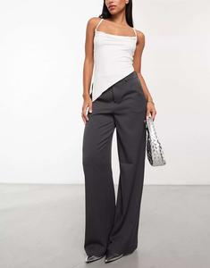 Серые элегантные брюки со средней посадкой Object