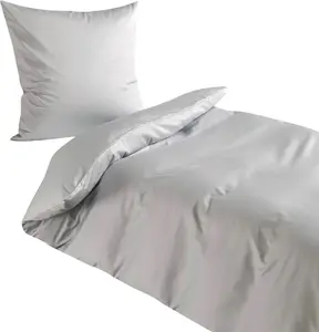 Постельное белье Dream Sleep Uni Mako-Satin 155x220 см + 80x80 см Silver Traumschlaf