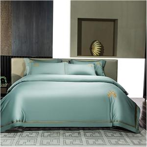 Generic Комплект постельного белья из египетского хлопка 1200TC с золотой вышивкой