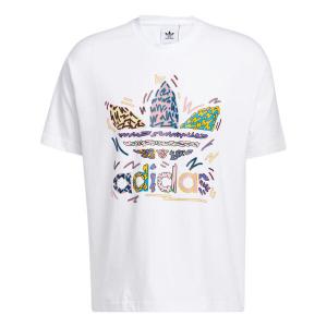 Футболка adidas originals SS22 Cartoon Logo Printing Round Neck Casual Short Sleeve Unisex White, белый