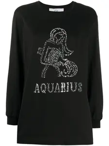 Футболка Aquarius с кристаллами Alberta Ferretti, черный
