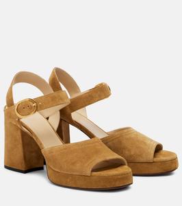 Fawcette 100 замшевые платформенные сандалии Valentino Garavani, Havana Beige