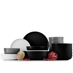 Набор посуды VICTO на 6 персон, 24 предмета KONSIMO, белый/серый