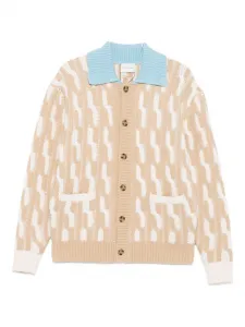 Двухцветный кардиган с косами Drôle De Monsieur, нейтральный