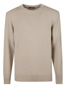 Свитер с круглым вырезом Aragona, коричневый