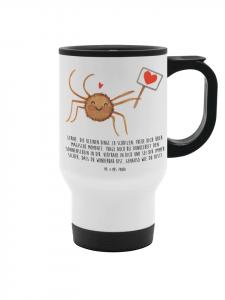Термокружка с рисунком паука, мотивирующая цитата Агаты в белом цвете Mr. & Mrs. Panda
