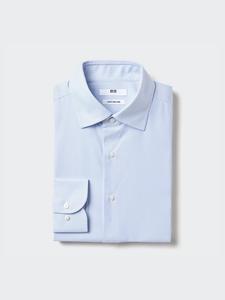 Рубашка обычного покроя super non-iron в полоску Uniqlo, цвет 63 синий