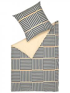 Комплект постельного белья Renforcé "Arian" в темно-синем/бежевом цвете ESPRIT, 155x220 см