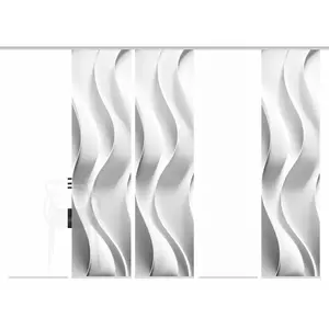 Раздвижная штора JAIR Набор панелей на направляющей 5 шт., ШТОРА-ДЛЯ-СДВИГА, ОПТИКА ШЕЛКА, ЦИФРОВАЯ ПЕЧАТЬ Home Wohnideen, серый