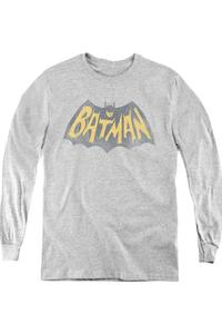 Футболка с длинным рукавом для детей с логотипом классического сериала Batman Gildan, Athletic Heather