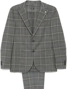 Костюм в клетку глен LUIGI BIANCHI MANTOVA, серый