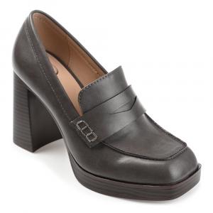 Лоферы Ezzey на блочном каблуке Journee, серый