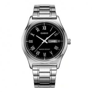 Часы CASIO Waterproof Stainless Steel Strap Mens Silver Analog, серебряный