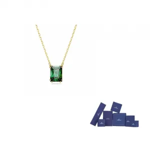 Swarovski Позолоченное ожерелье для женщин в зеленом цвете