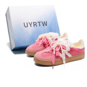 Кроссовки Coverage Slip Resistant, Abrasion Resistant, Lightweight, Height Increasing Low Top Skateboard Shoes Women's UYRTW, розовый