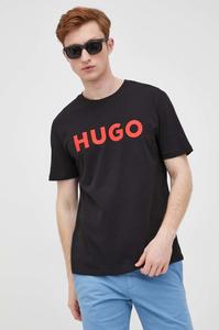 Хлопковая футболка HUGO, черный