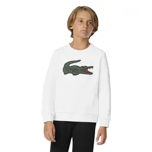 Детская флисовая толстовка Lacoste с аппликацией из пике Lacoste kids, белый
