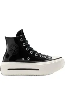 Кожаные кроссовки на платформе Converse, черный