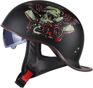 Шлем мотоциклетный ‎FVCNGP с принтом, черный