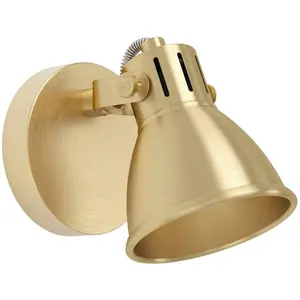 Потолочный светильник SERAS Настенный прожектор, GU10, IP20, сталь, лампа для спальни, светильник для коридора GU10 1 шт. Прожектор золотистого цвета - настенный светильник для гостиной, коридора или спальни Eglo, латунный/золотой