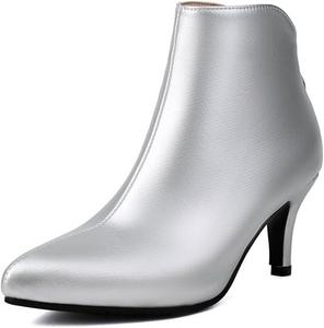 Женские ботильоны с заостренным носком, каблук-стилетто, невысокие туфли на каблуке Glglgege, Silver