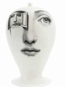 Ваза с принтом губ, 35х12,3 см, Fornasetti, белый