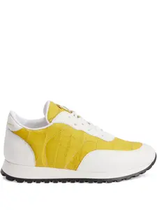 Кроссовки Jimi из кожи с эффектом крокодила Giuseppe Zanotti, желтый