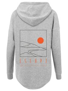 Толстовка Oversize Escape Discover the World Landscape в сером цвете F4NT4STIC