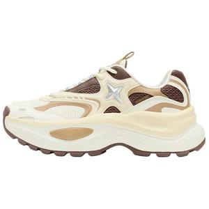 QIAODAN Женские кроссовки Dry Low Top Chunky цвета слоновой кости, белого, коричневого и соснового цвета