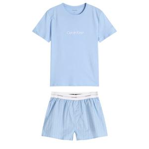 Пижамный комплект из хлопкового поплина Calvin Klein, Frozen Fjiord & Trail Stripe