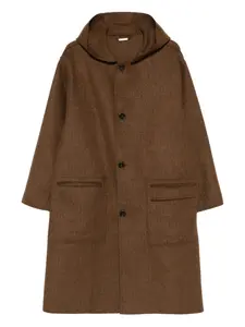 Пальто с капюшоном и накладными карманами Iceberg, коричневый