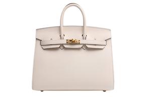 Сумка Birkin из телячьей кожи HERMES кремово-белая