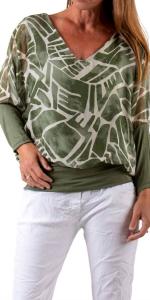 Капри Астратта Блузка в оливковом GIGI MODA