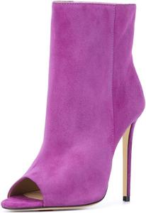 Элегантные женские ботильоны на высоком каблуке с острым носком XYD, из искусственной замши, с открытым носком, Pink