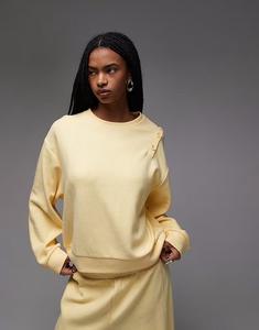 Супермягкая толстовка с пуговицами на плечах Asos Design, светло-кремовый