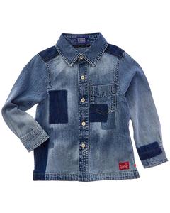 Рубашка-рубашка из выстиранного лоскутного денима Scotch & Soda, синий