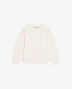 Детский свитшот для девочек без капюшона с принтом и пышными рукавами Scalpers, светло-розовый