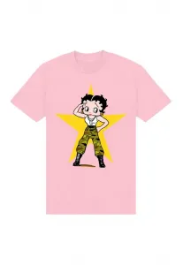 Футболка с патриотическим принтом бетти буп и желтыми звездами. Henry Tiger, Light Pink