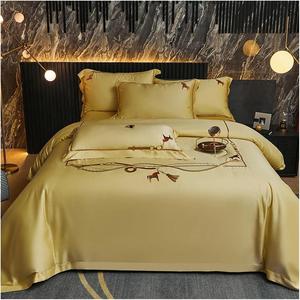 Generic Комплект постельного белья летний дышащий охлаждающий с вышивкой лошади