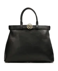 Сумочка-Трапеция декорированная ремешком. Kazar, черный