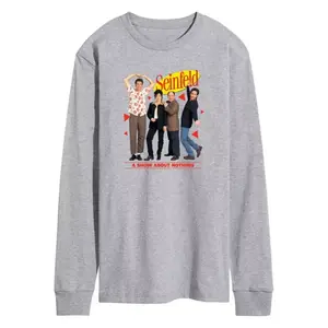 Мужская футболка с длинным рукавом с принтом «Сайнфелд: Шоу ни о чём» Licensed Character, серый