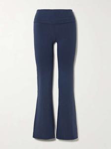 Брюки с отворотами из эластичного хлопкового джерси - темно-синие Skims, синий