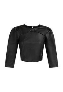 Блуза faina Kunstleder, черный