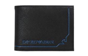 EMPORIO ARMANI Кожаный кошелек для мужчин Black, Black