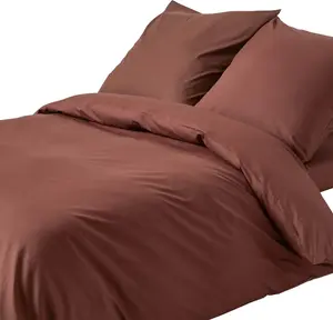 Постельное белье HOMESCAPES коричневого цвета, плотность 200, 155 х 220 см Homescapes