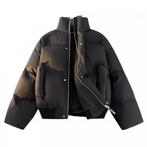 Пуховик Unisex Stand Collar утепленный стеганый VanCamel, черный