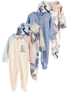 Пижама Next, темно-бежевый/темно-синий/светло-голубой/светло-желтый