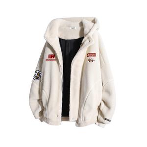 Пальто Unisex с бархатистой текстурой HUANQIU, экрю