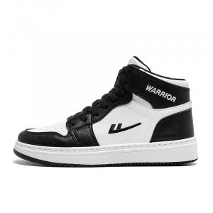 Женские противоскользящие износостойкие высокие скейтерские кроссовки Warrior Bright Black White