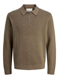 Jack & Jones Вязаная рубашка-поло серого цвета